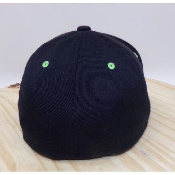 Famous F Mens Hat Cap Fitted L-XL Embroidered 3D‎ Logo Black Neon Green - Picture 4 of 6
